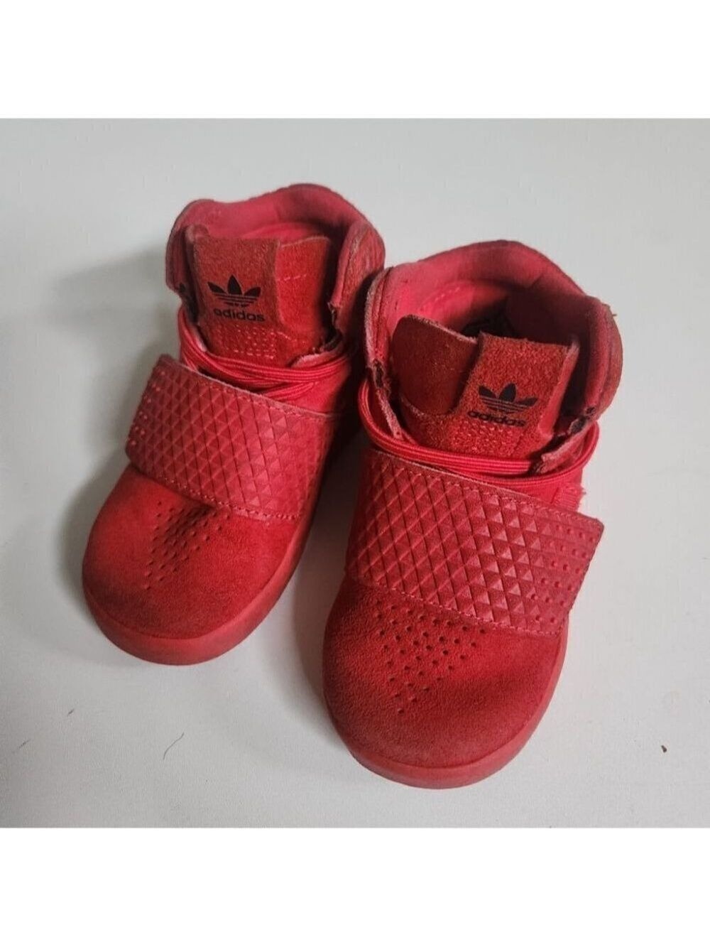 ADIDAS | Tubular Invader suede sneakers red sz 6